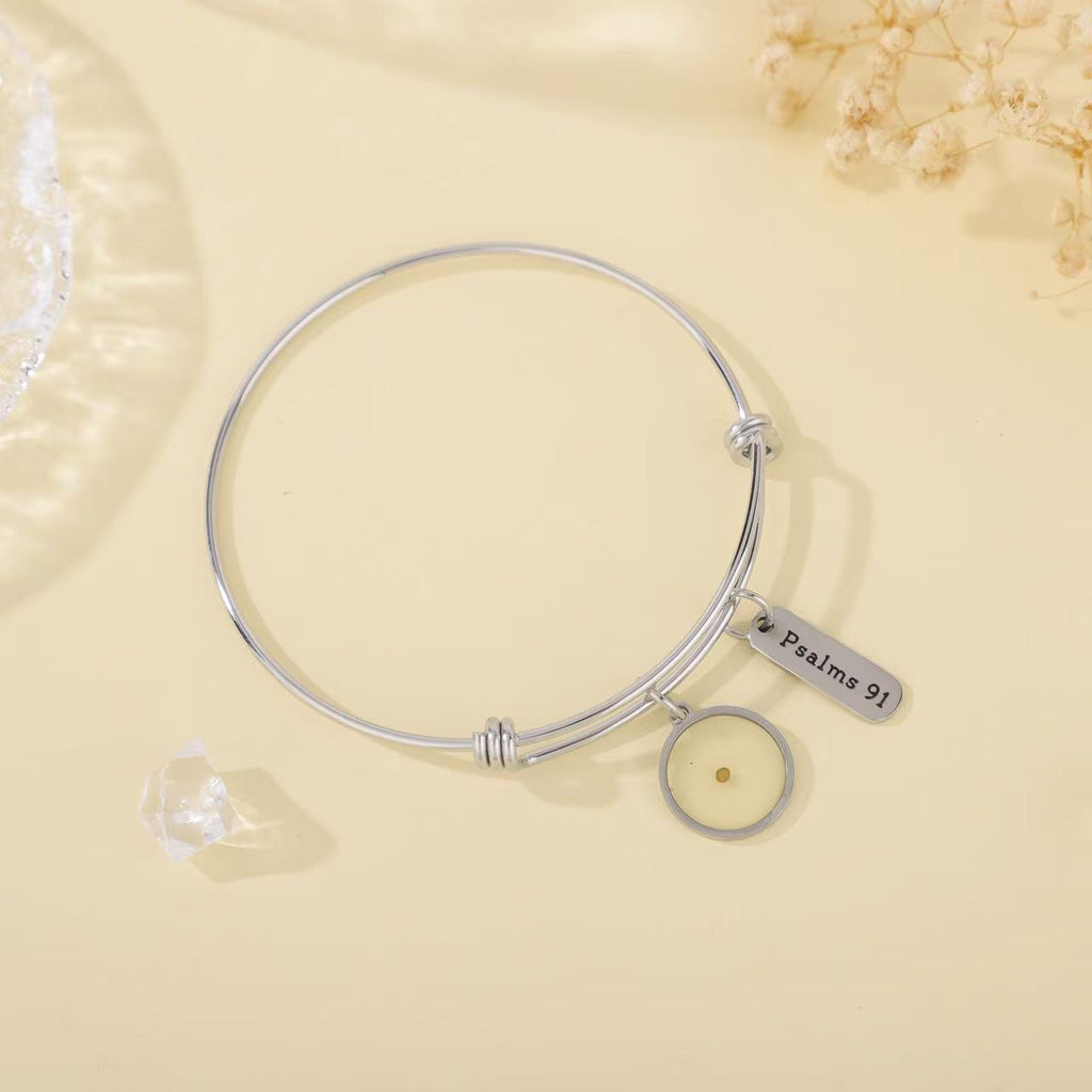 Psalms 91 Mustard Seed Bangle Bracelet